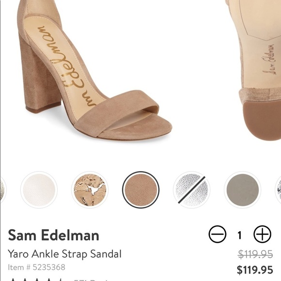 Sam Edelman Yaro Ankle Strap Sandal: Dusty Rose - Picture 1 of 3